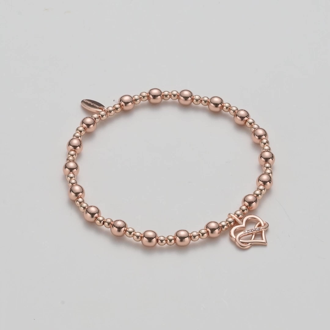 Rose Gold Plated True Friends Quote Stretch Bracelet with Gift Box Video