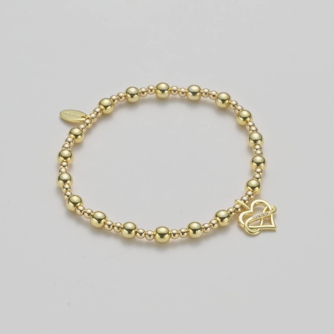 Gold Plated True Friends Quote Stretch Bracelet with Gift Box Video