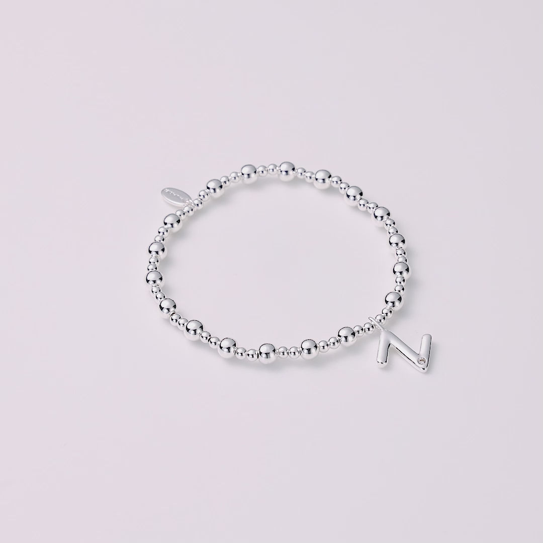 Letter Z Initial Stretch Bracelet Created with Zircondia® Crystals