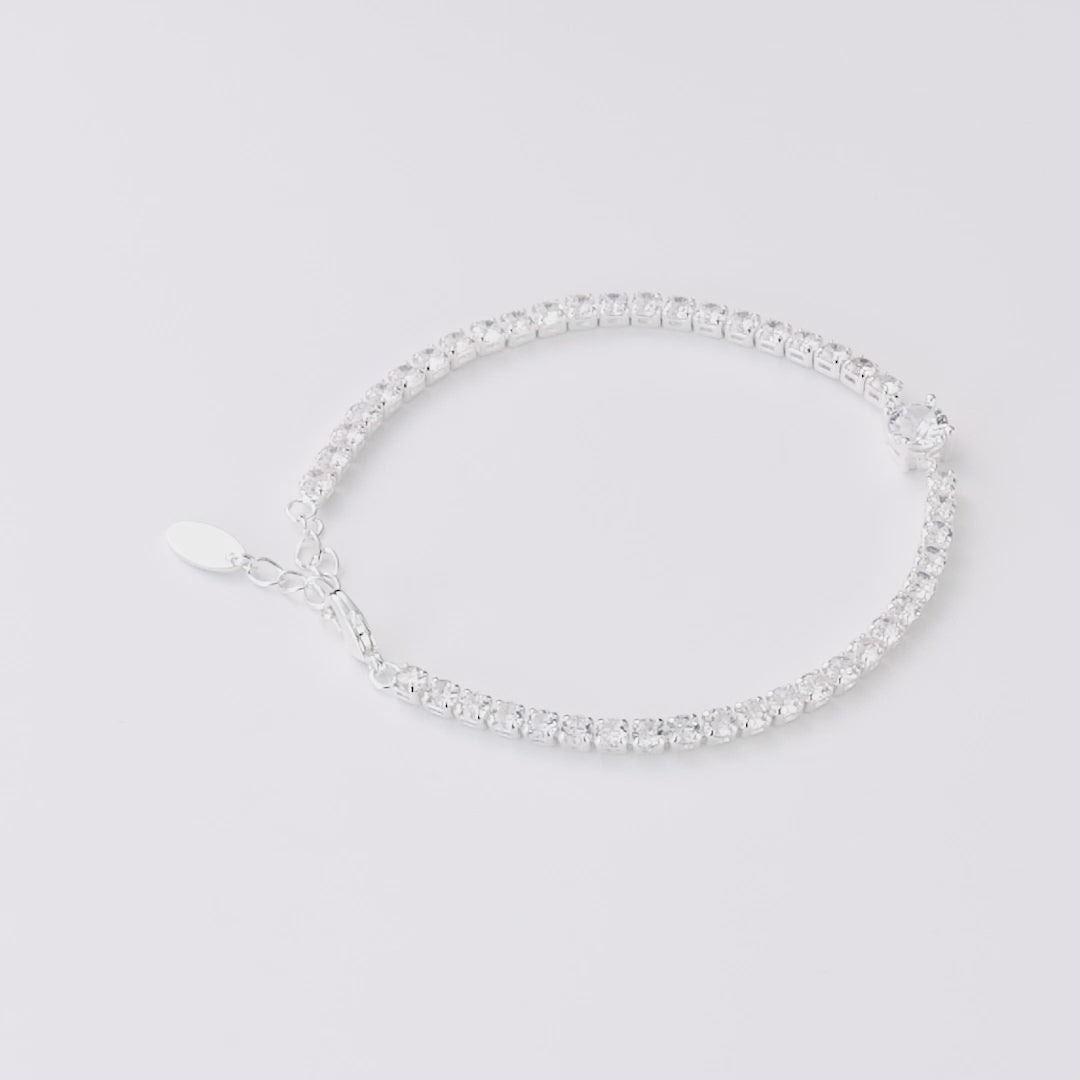 Round Solitaire Tennis Bracelet Created with Zircondia® Crystals