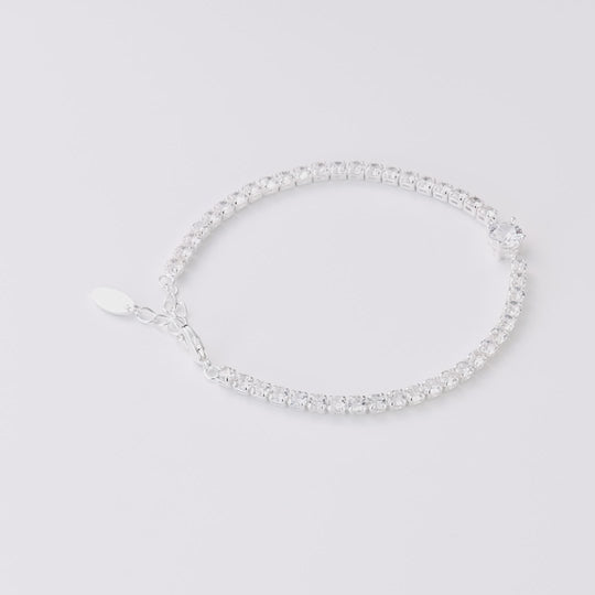 Round Solitaire Tennis Bracelet Created with Zircondia® Crystals