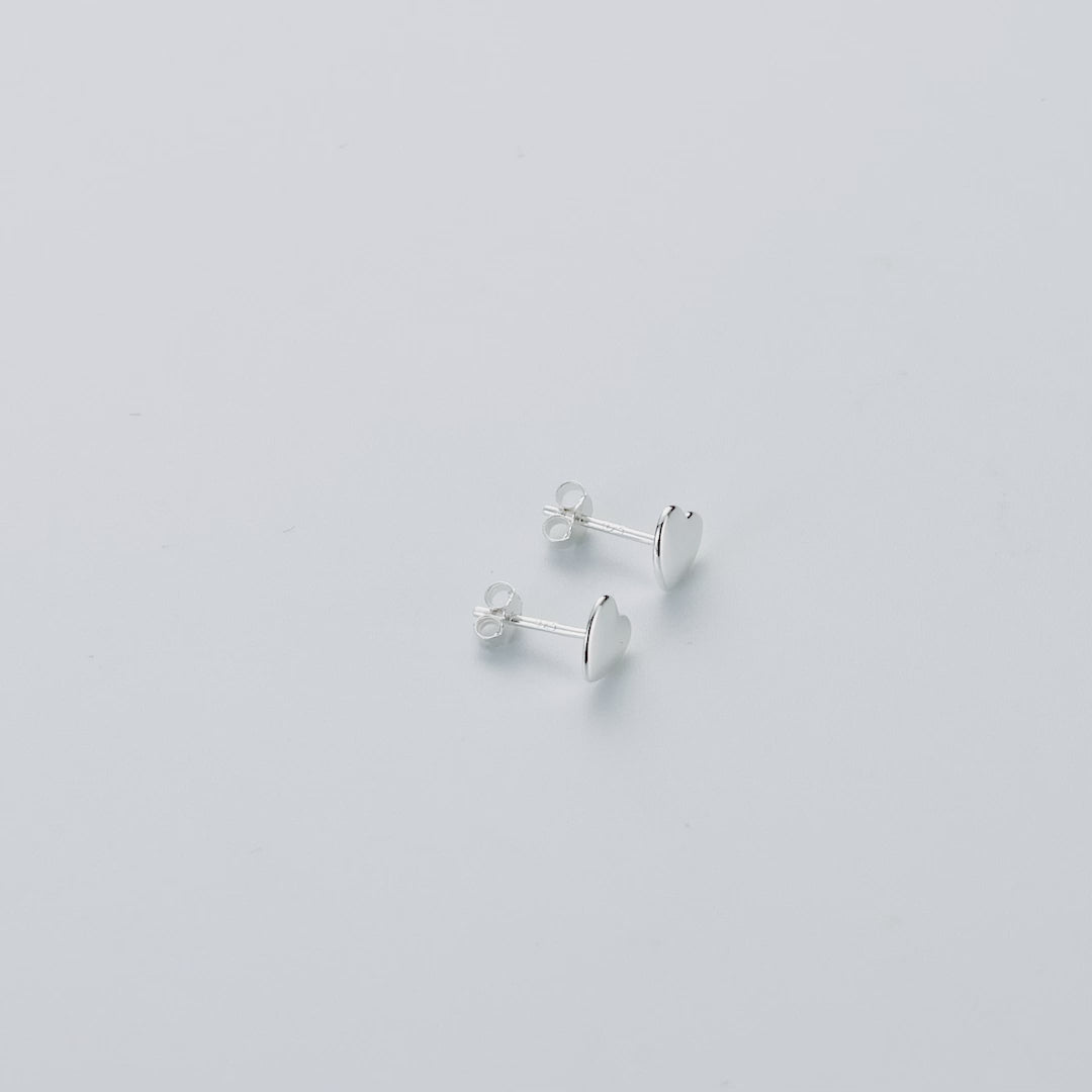 Sterling Silver Rounded Heart Earrings