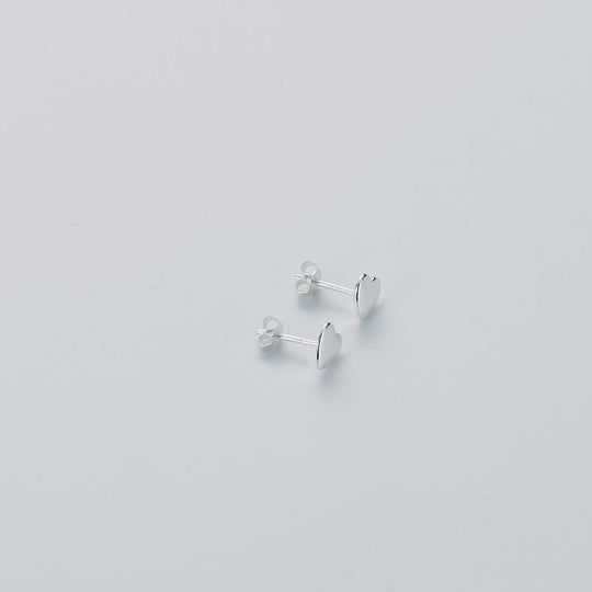 Sterling Silver Rounded Heart Earrings