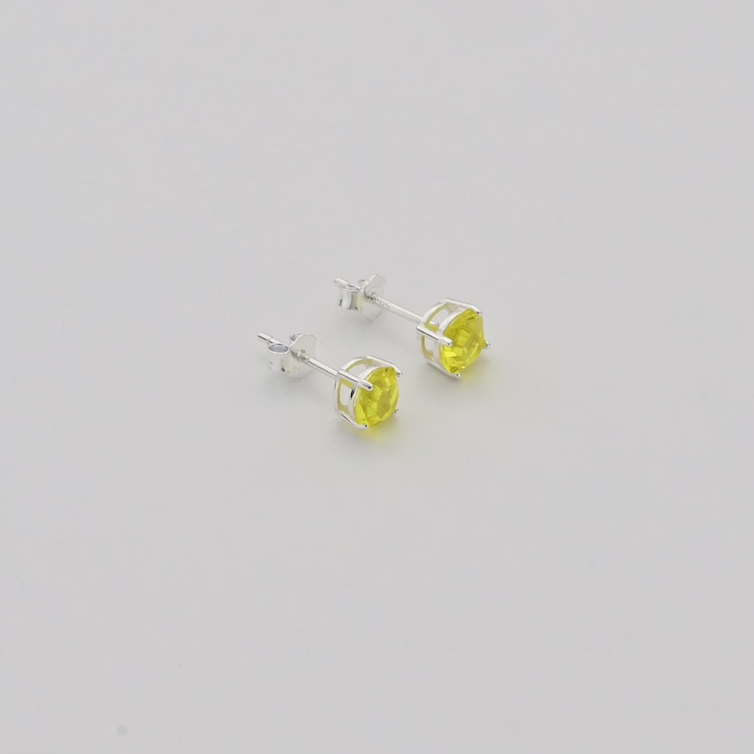 Sterling Silver November (Topaz) Birthstone Earrings Created with Zircondia® Crystals Video