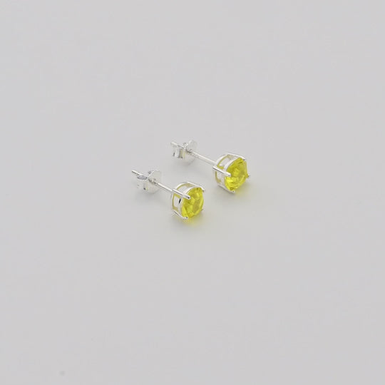 Sterling Silver November (Topaz) Birthstone Earrings Created with Zircondia® Crystals Video