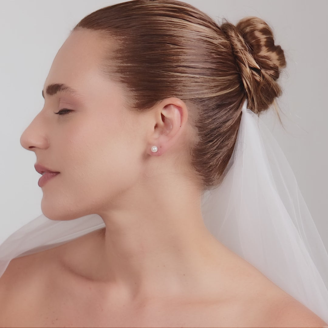 Silver Plated Shell Pearl Bridal Earrings