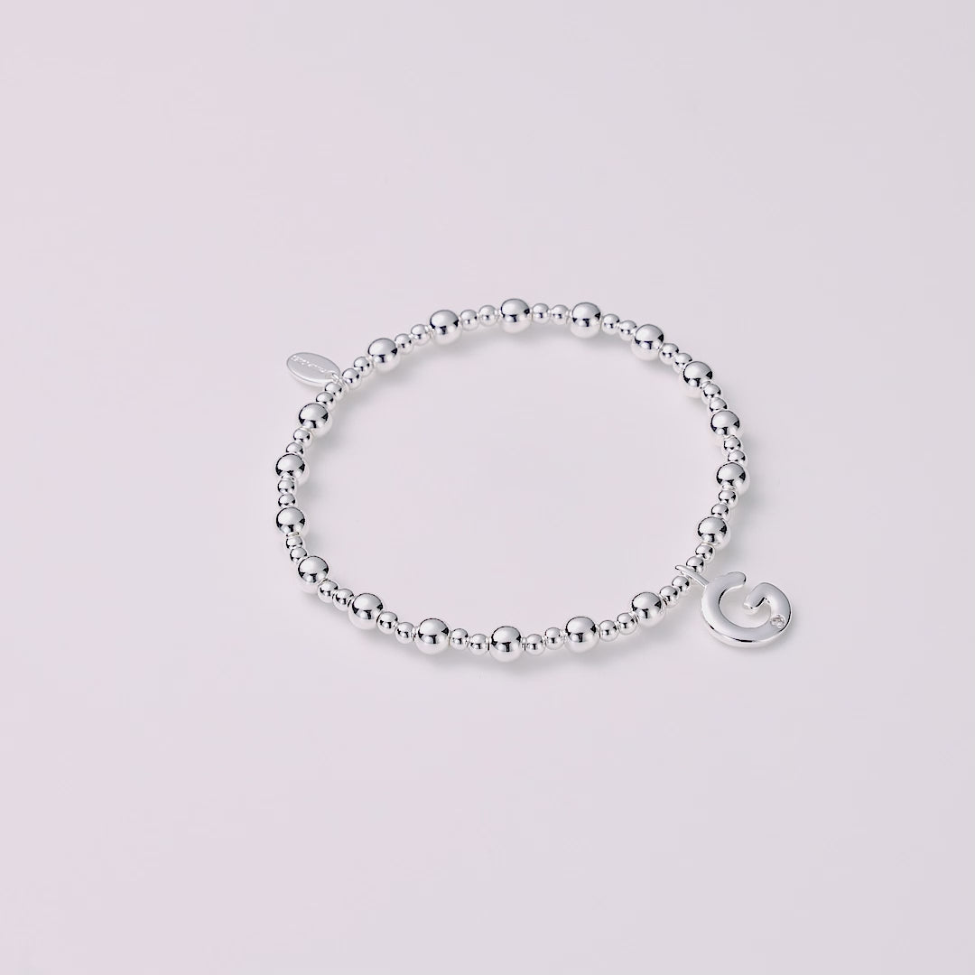 Letter G Initial Stretch Bracelet Created with Zircondia® Crystals