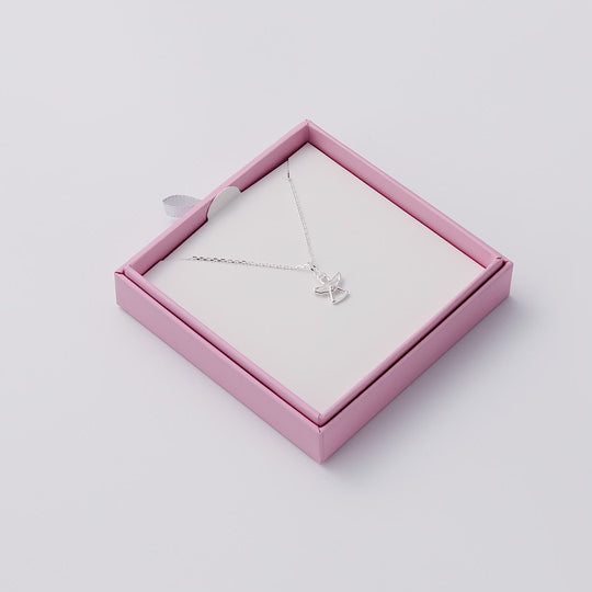 Kids Sterling Silver Angel Necklace Created with Zircondia® Crystals