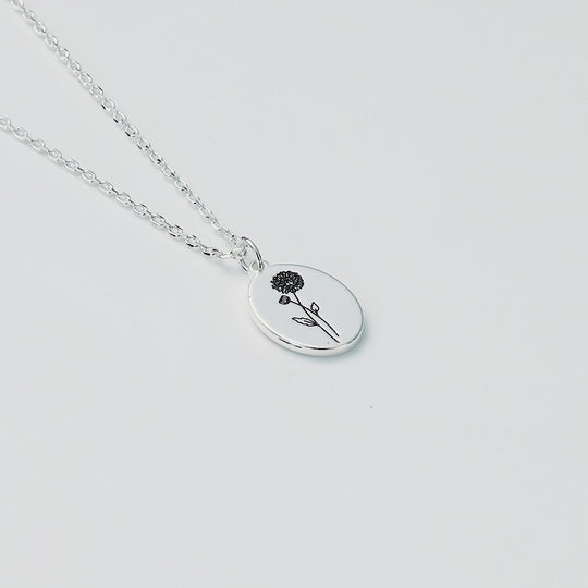 November Birth Flower Chrysanthemum Necklace