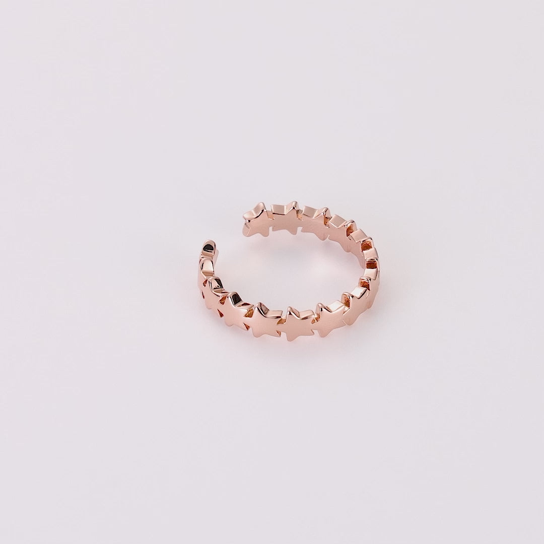 Rose Gold Plated Adjustable Star Band Ring