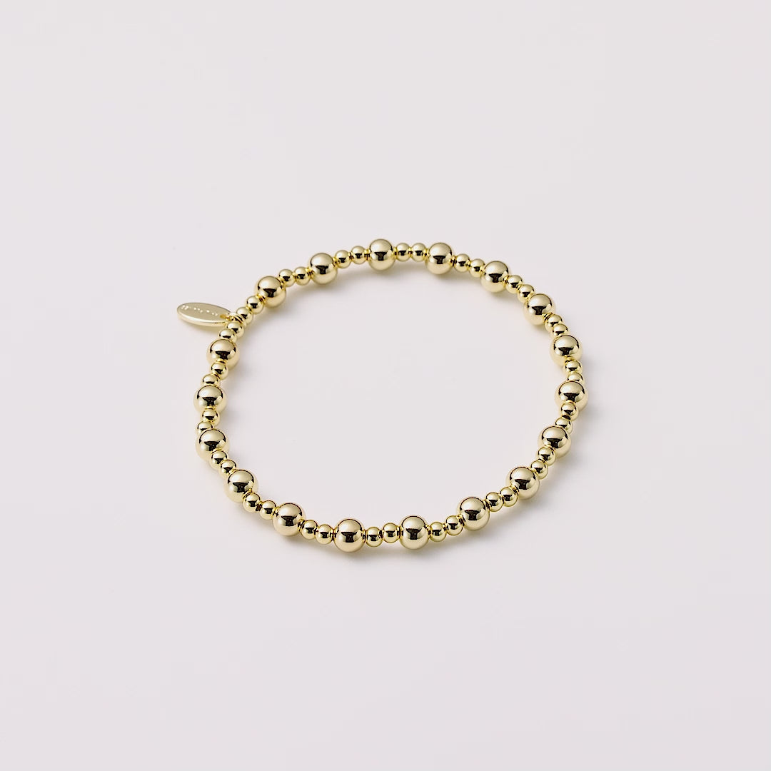18k Gold Plated Beaded Stretch Bracelet