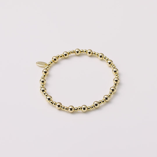 18k Gold Plated Beaded Stretch Bracelet