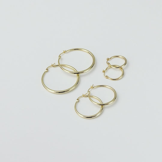 Pack of 3 18k Gold Plated 20mm, 30mm & 40mm Hoop Earrings