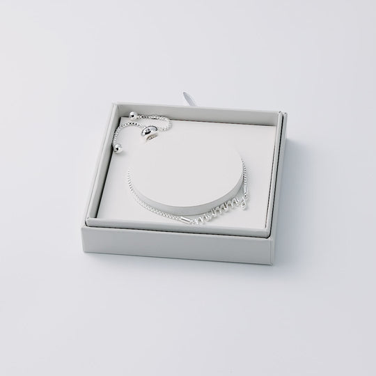 Silver Plated Mummy Bracelet Created with Zircondia® Crystals with Gift Box