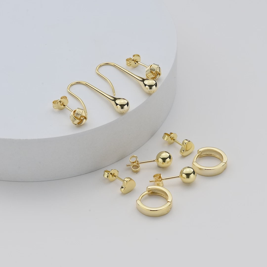 5 Pairs of Gold Plated Earrings Video