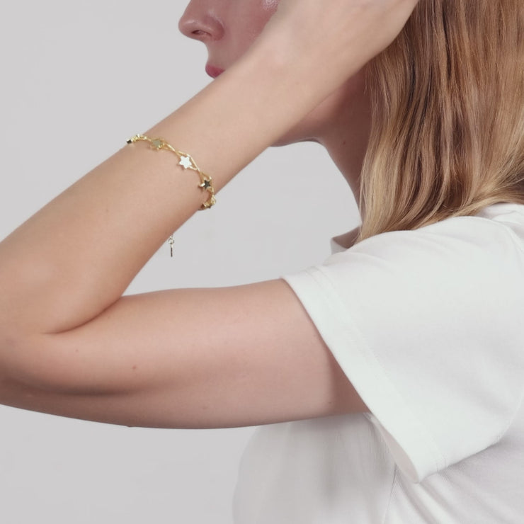 Philip Jones Bracciale Con Ciondolo Stella Placcato Oro - Eleganza In Una Busta Regalo