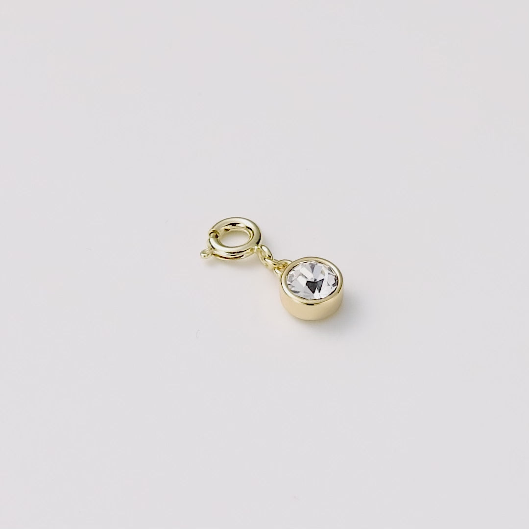 18k Gold Plated Clip on Birthstone Charms Created with Zircondia® Crystals
