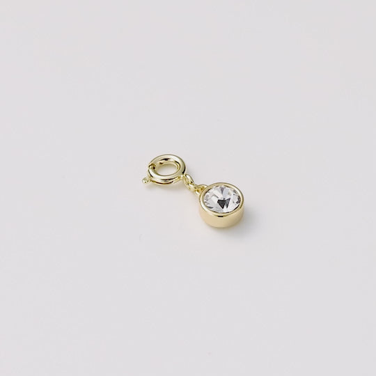 18k Gold Plated Clip on Birthstone Charms Created with Zircondia® Crystals
