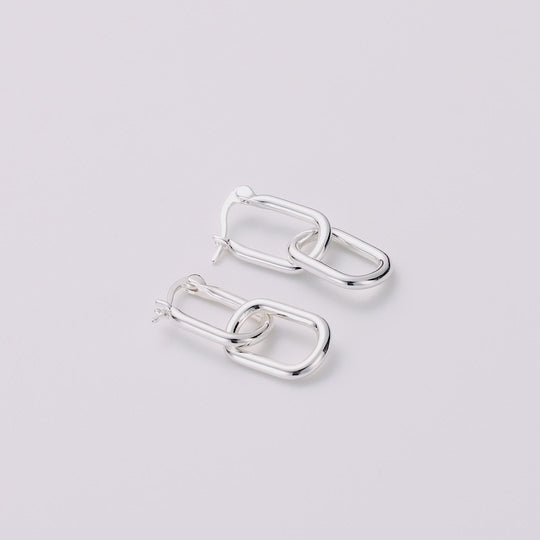 Silver Plated Paperclip Earrings