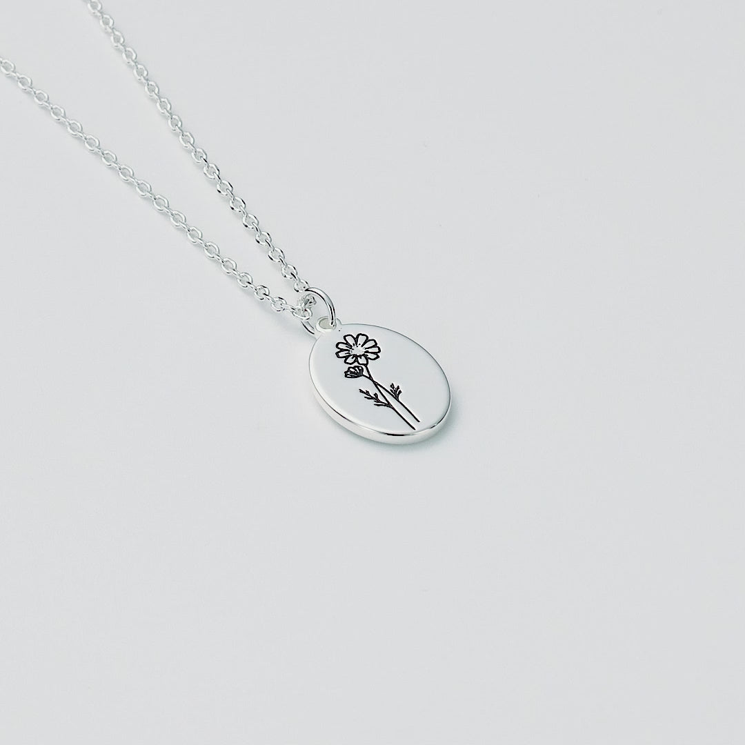October Birth Flower Cosmos Necklace