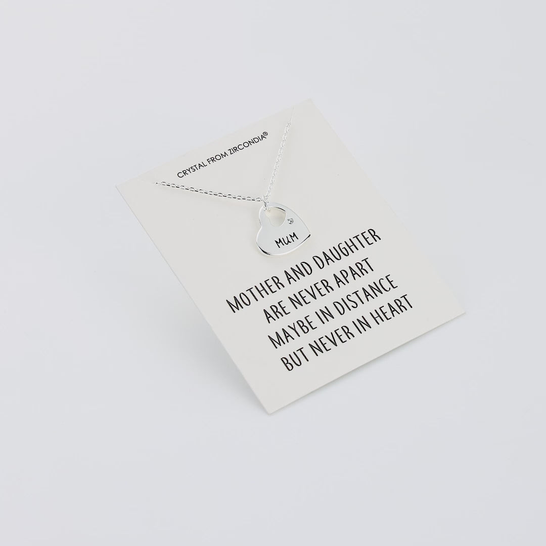 Mother and Daughter Quote Heart Necklace Created with Zircondia® Crystals