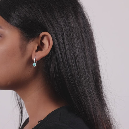 Synthetic Turquoise Drop Earrings