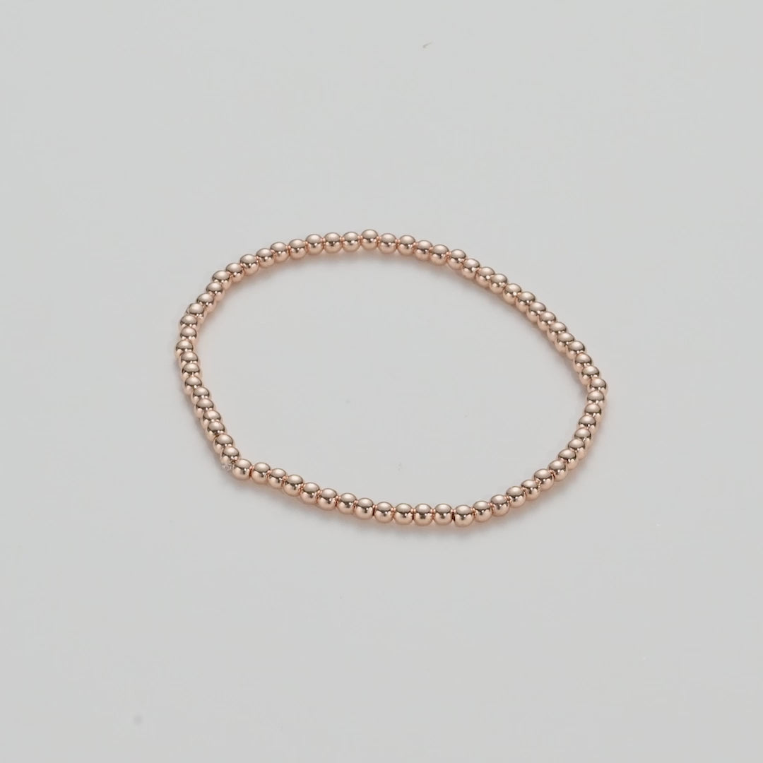 Rose Gold Plated Beaded Stretch Bracelet Video