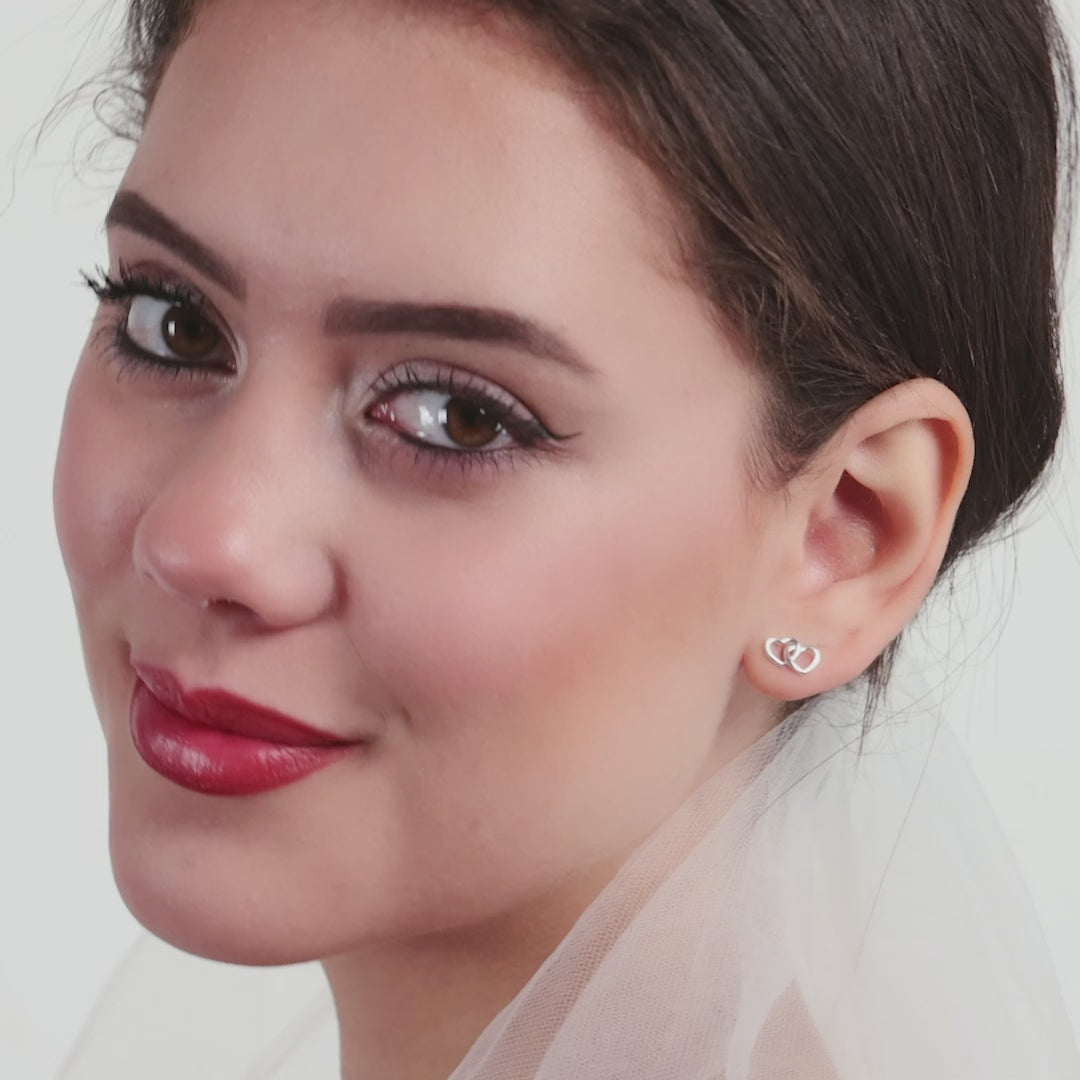 Sterling Silver I Couldn't Say I Do Without You Heart Link Earrings