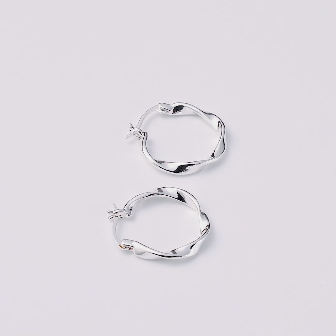 Silver Plated Twist Hoop Earrings