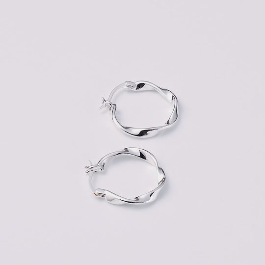 Silver Plated Twist Hoop Earrings