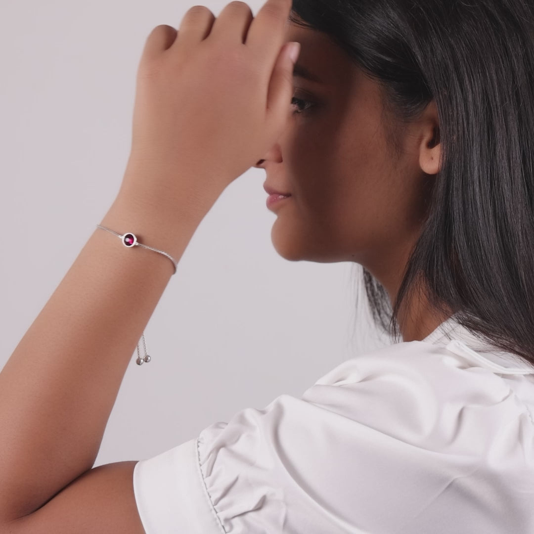 Red Crystal Bracelet Created with Zircondia® Crystals