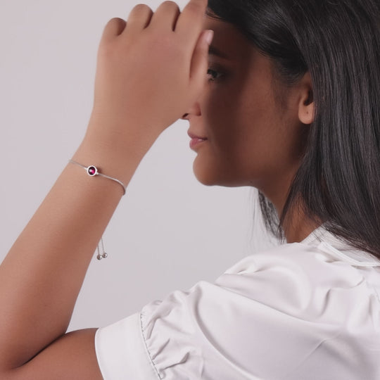 Red Crystal Bracelet Created with Zircondia® Crystals