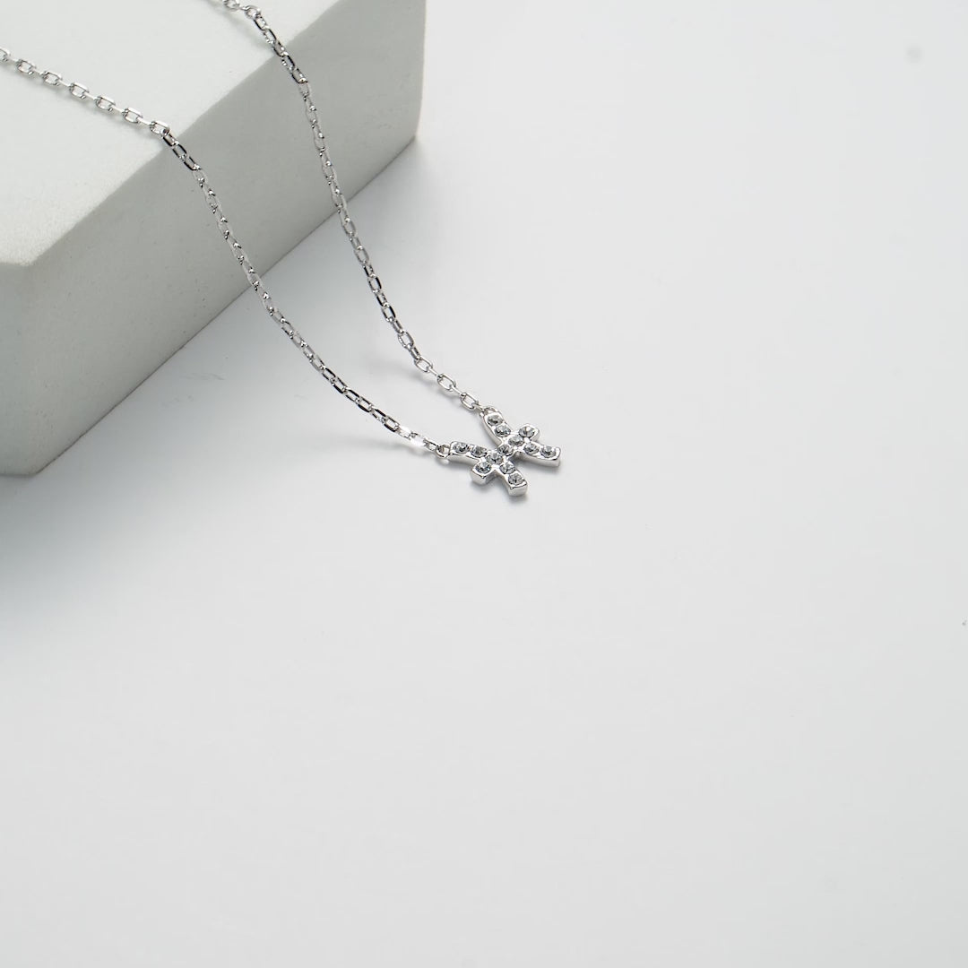 Pisces Zodiac Star Sign Necklace Created with Zircondia® Crystals