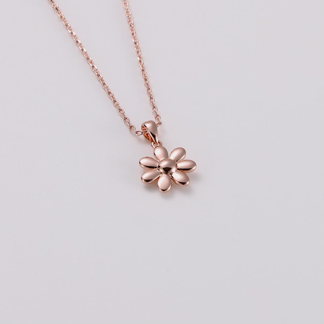 Rose Gold Plated Daisy Necklace