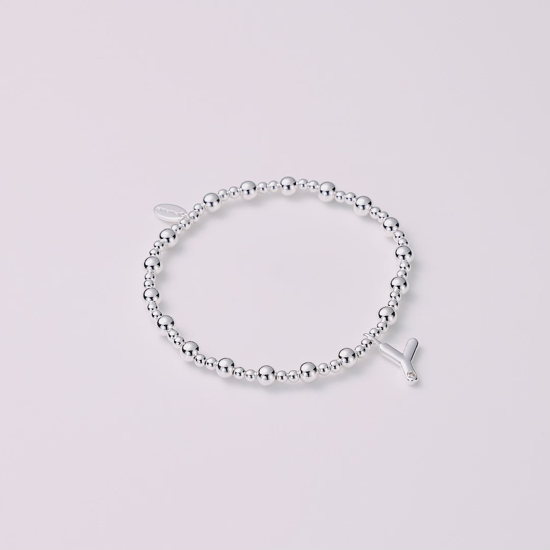 Letter Y Initial Stretch Bracelet Created with Zircondia® Crystals