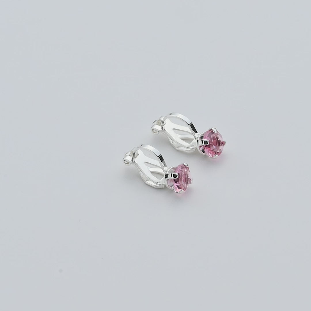 October (Tourmaline) Birthstone Clip On Earrings Created with Zircondia® Crystals Video