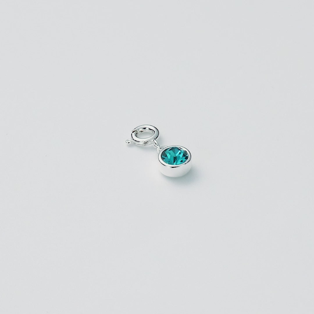 December (Blue Topaz) Birthstone Charm Created with Zircondia® Crystals