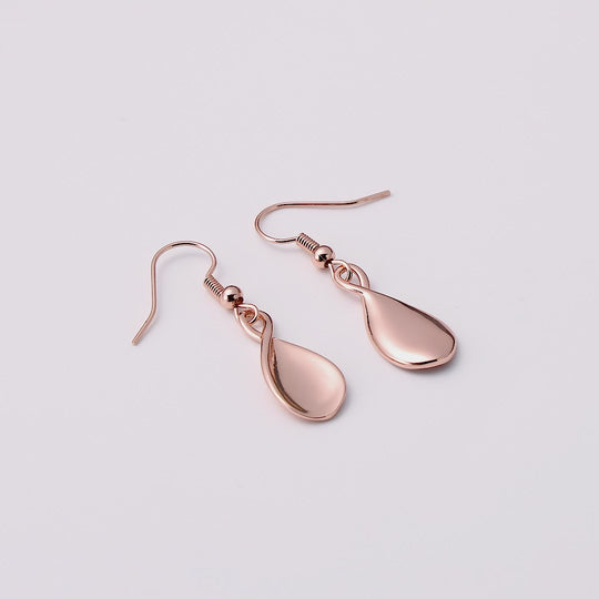 Rose Gold Plated Infinity Curve Drop Earrings