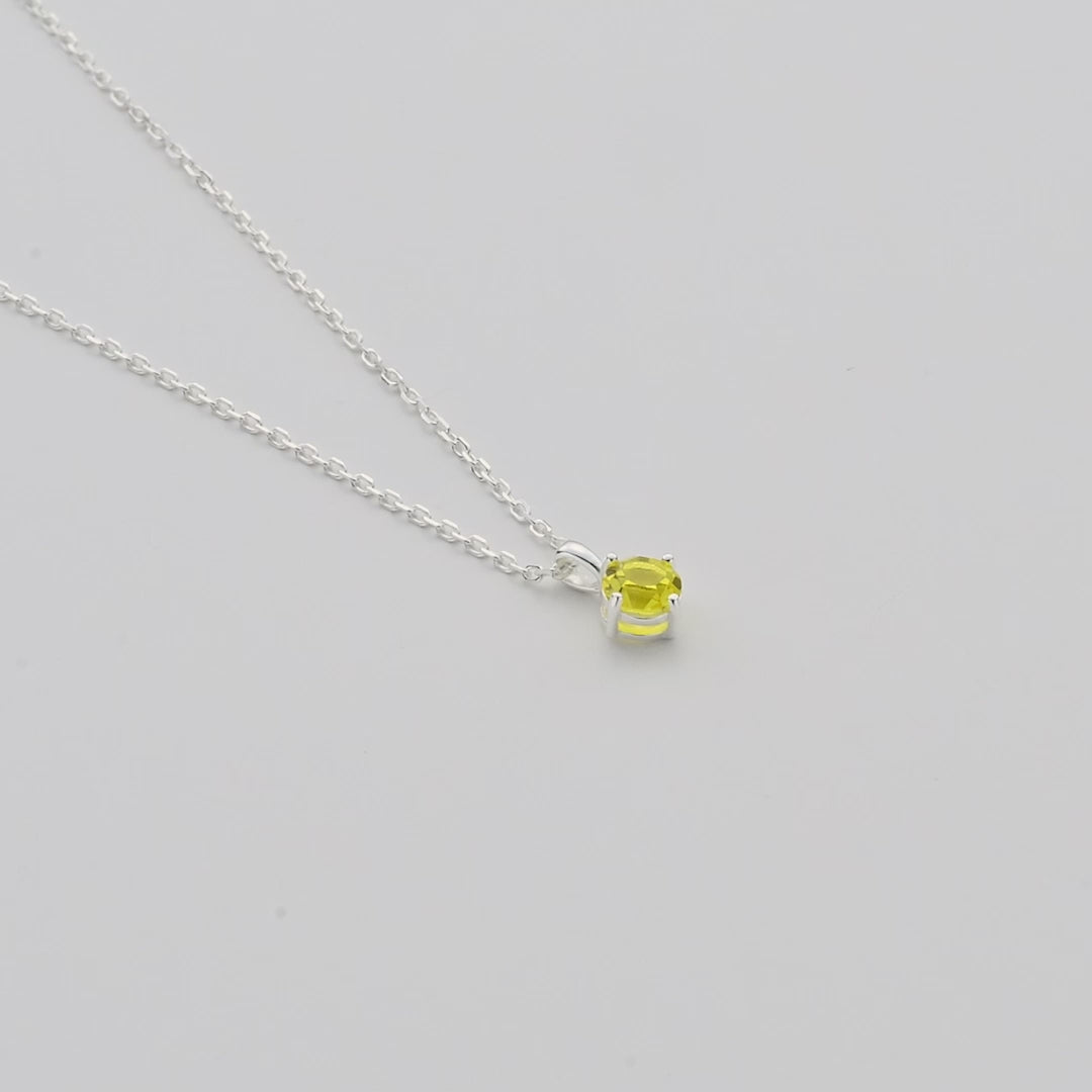 Sterling Silver November (Topaz) Birthstone Necklace Created with Zircondia® Crystals Video