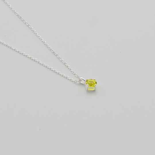 Sterling Silver November (Topaz) Birthstone Necklace Created with Zircondia® Crystals Video