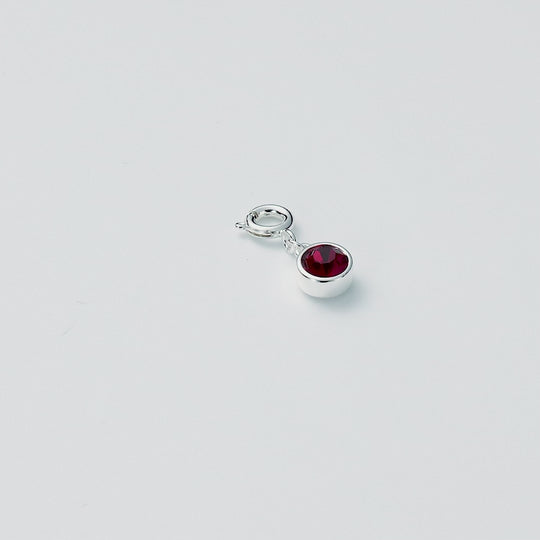 July (Ruby) Birthstone Charm Created with Zircondia® Crystals
