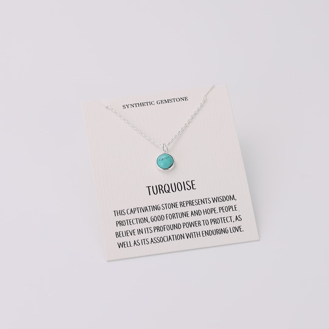 Synthetic Turquoise Necklace with Quote Card