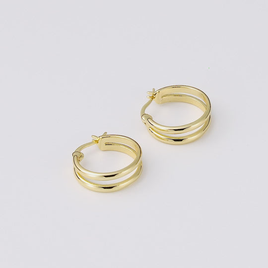 18k Gold Plated Illusion Hoop Earrings