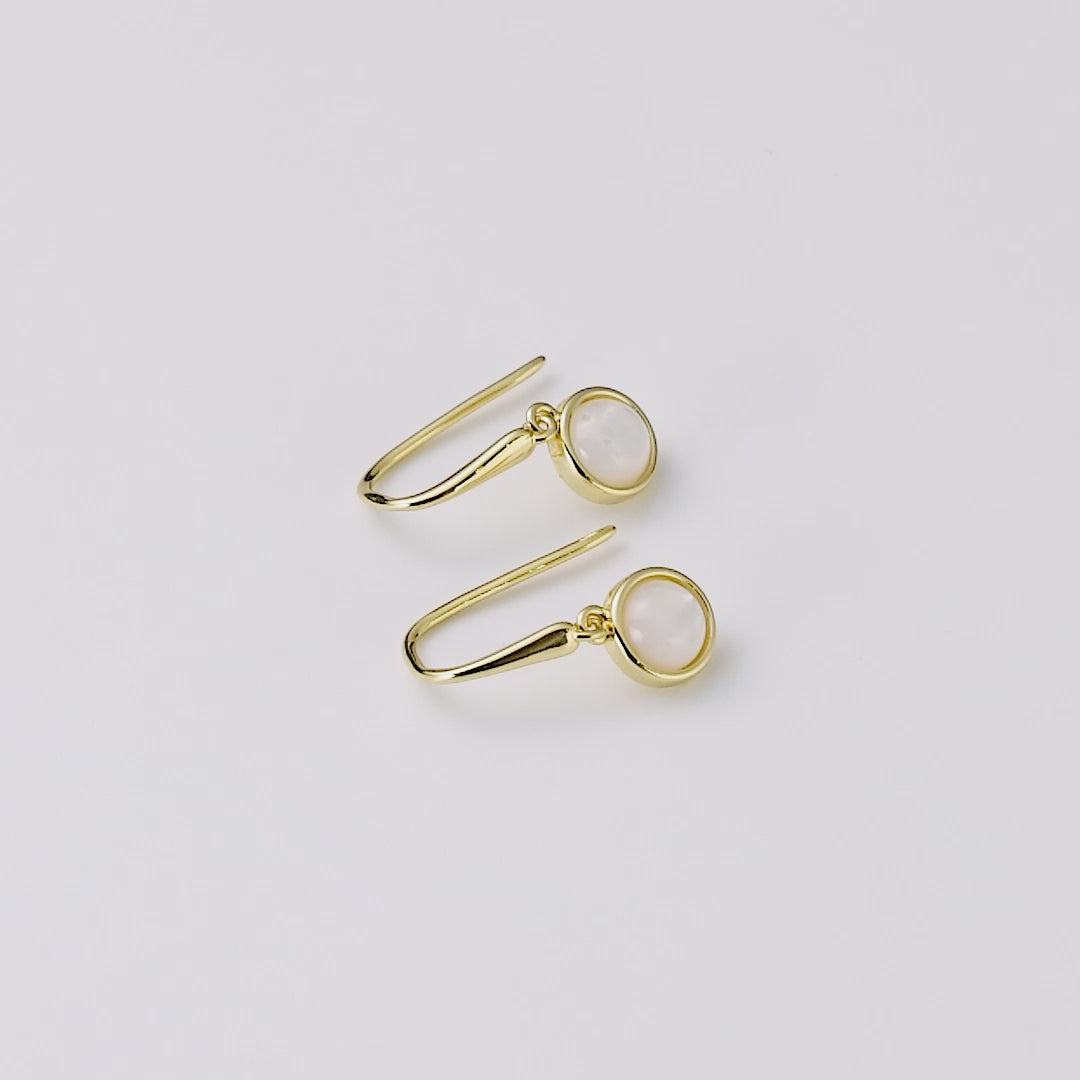 18k Gold Plated Mother of Pearl Drop Earrings