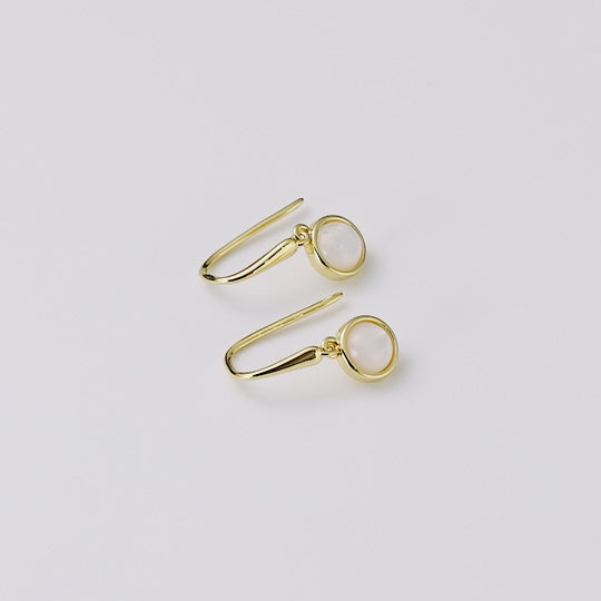 18k Gold Plated Mother of Pearl Drop Earrings