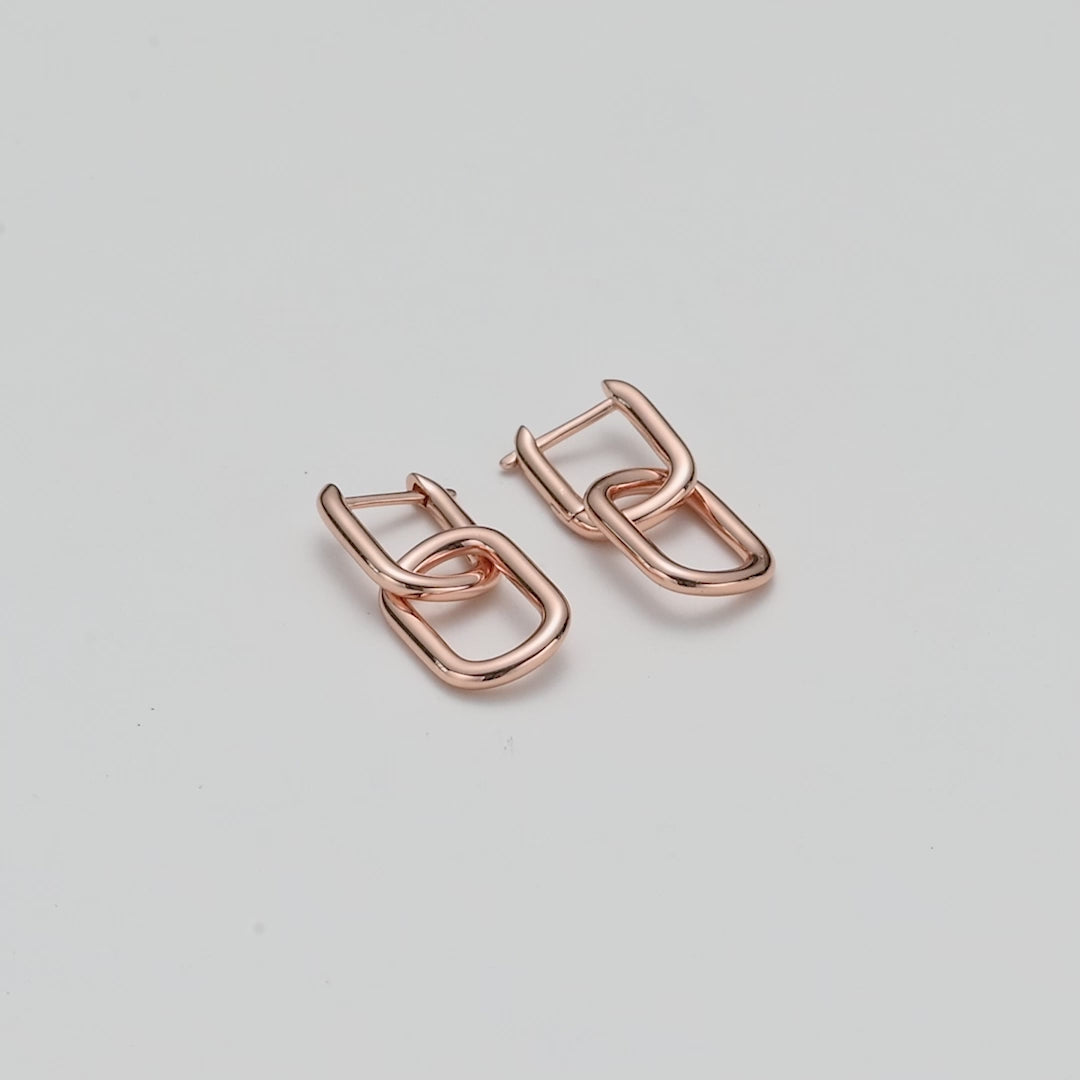 Rose Gold Plated Paperclip Earrings Video