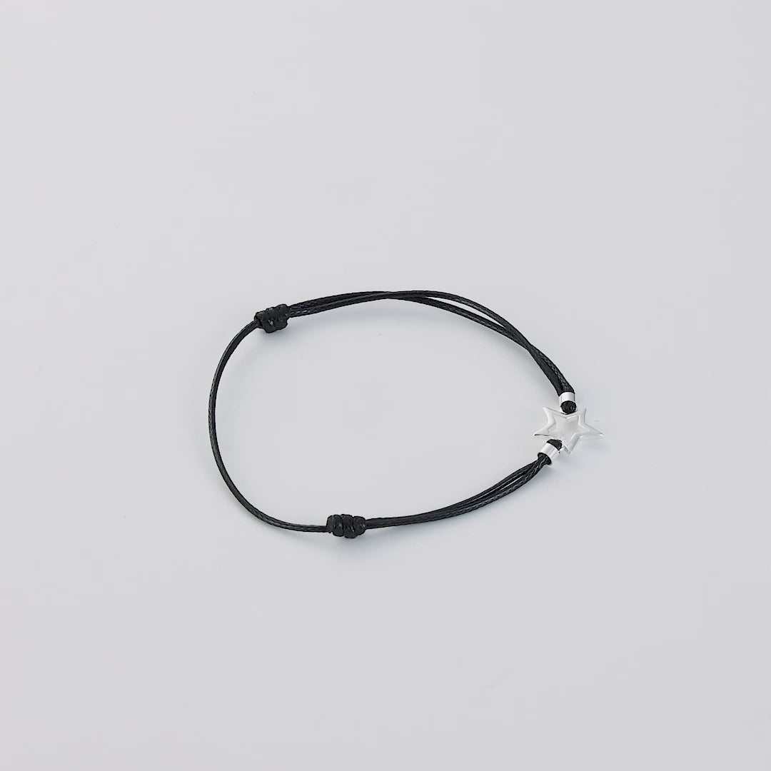 Sterling Silver Corded Star Bracelet