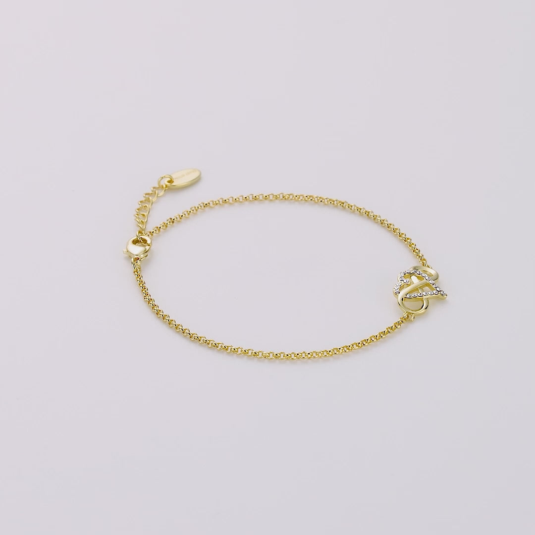 Gold Plated Infinity Heart Bracelet Created with Zircondia® Crystals