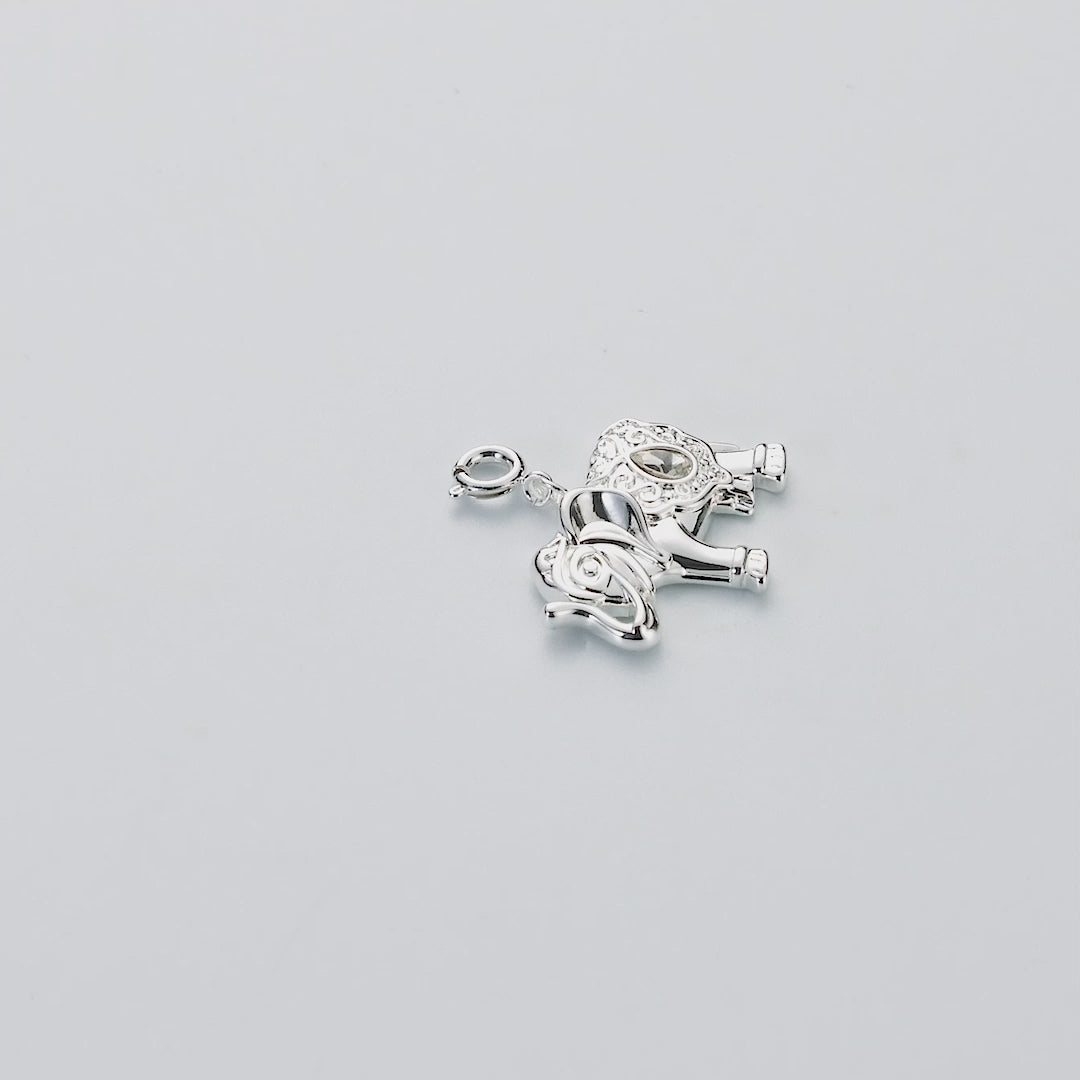Elephant Charm Created with Zircondia® Crystals