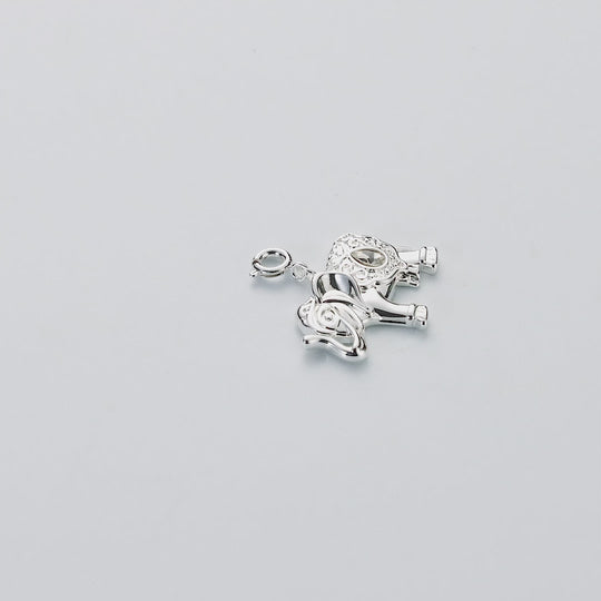 Elephant Charm Created with Zircondia® Crystals